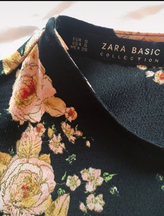 Abitino Zara elegante nero con fiori