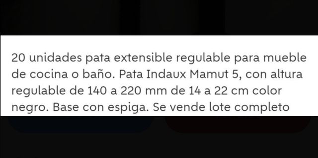 2 Patas de mueble Indaux Mamut a estrenar
