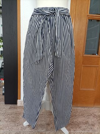 PANTALÓN PUNTO RAYAS - Rosa medio | ZARA España