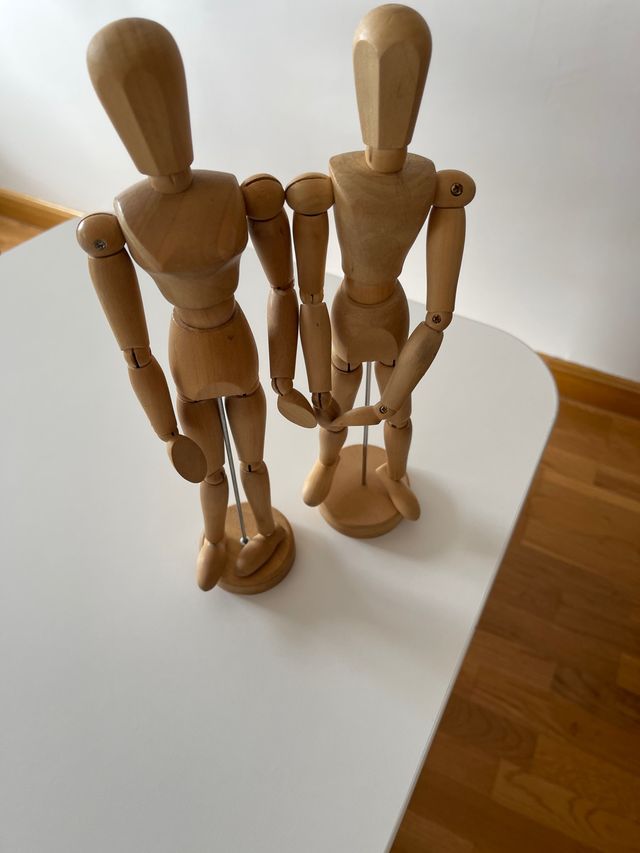 Figuras (2 und.) articulada cuerpo humano madera