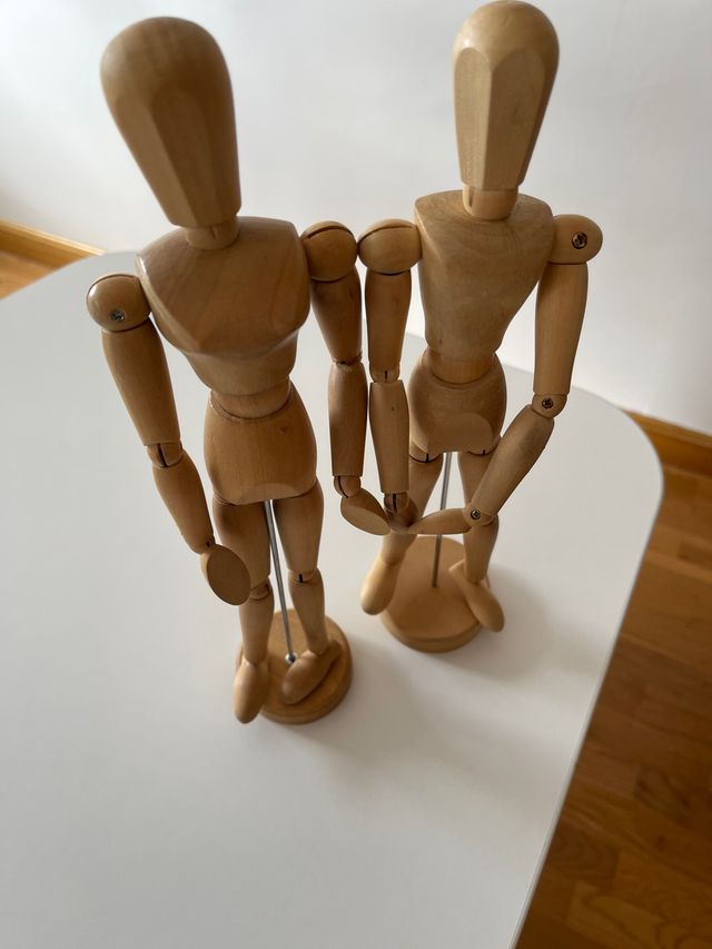 Figuras (2 und.) articulada cuerpo humano madera