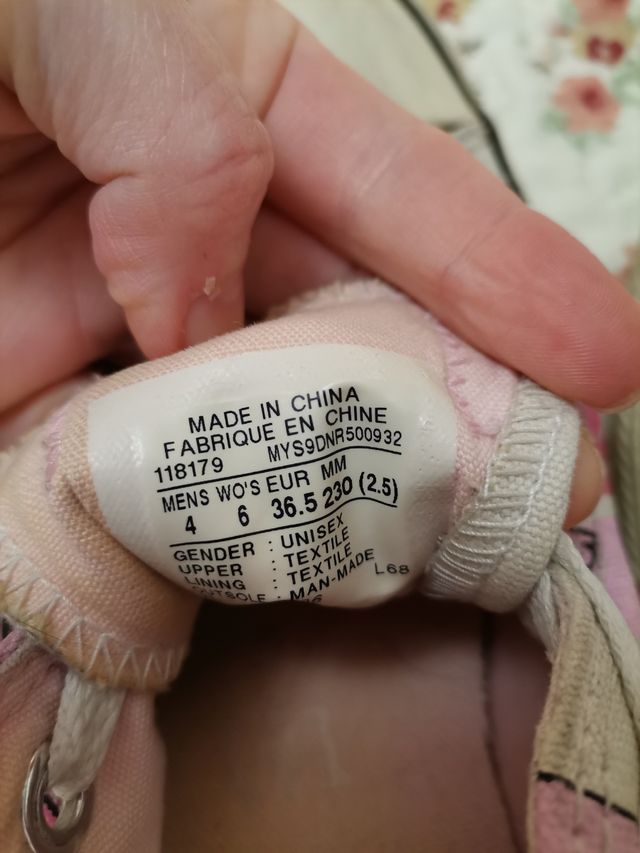 zapatillas converse número 36,5