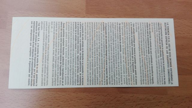 ENTRADA CONCIERTO DE LEONARD COHEN Gira 2009