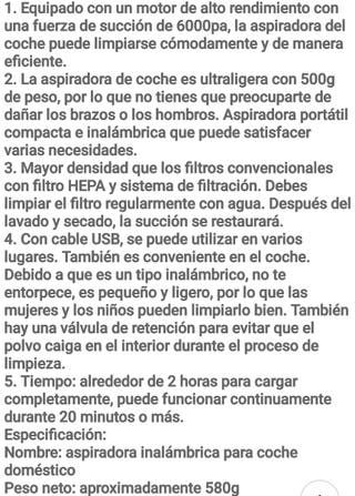 Aspiradora Portátil Bateria Recargable M2 COCHE