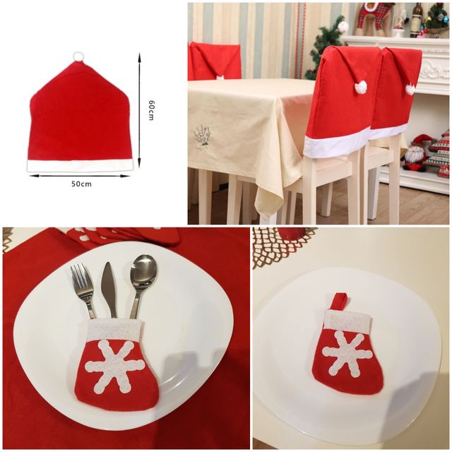 Lote Decoración Mesa Navidad para cubierto y silla