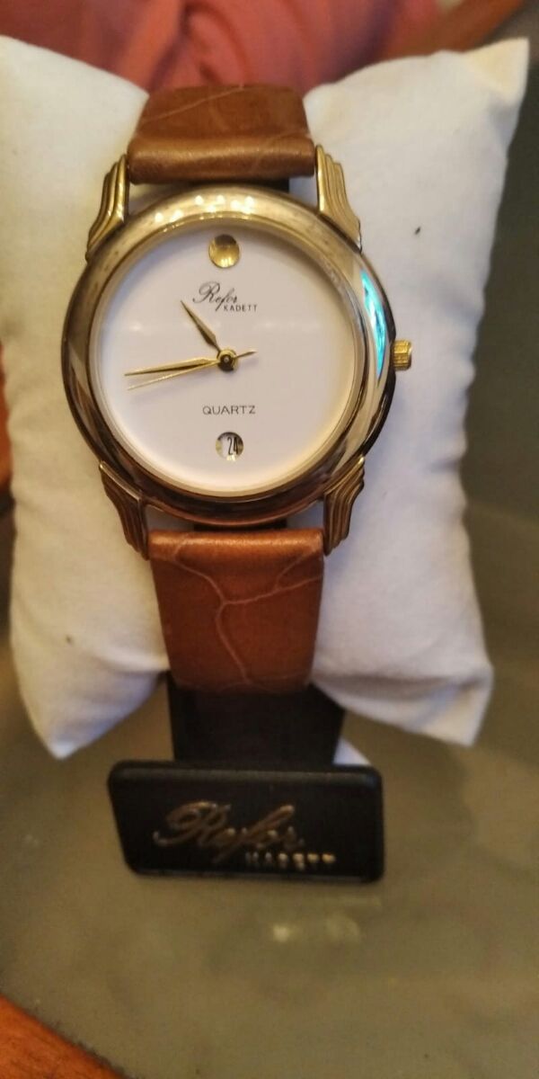 reloj vintage chapado de oro correa piel original