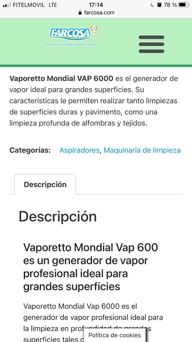 Aspiradora generadora de vapor