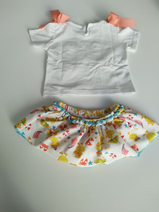 conjunto de camiseta y cubrepañal talla 6 meses