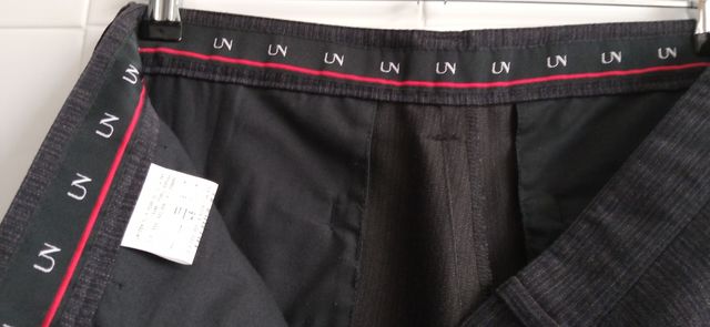 Traje hombre Unicen 48 azul con rayas beiges