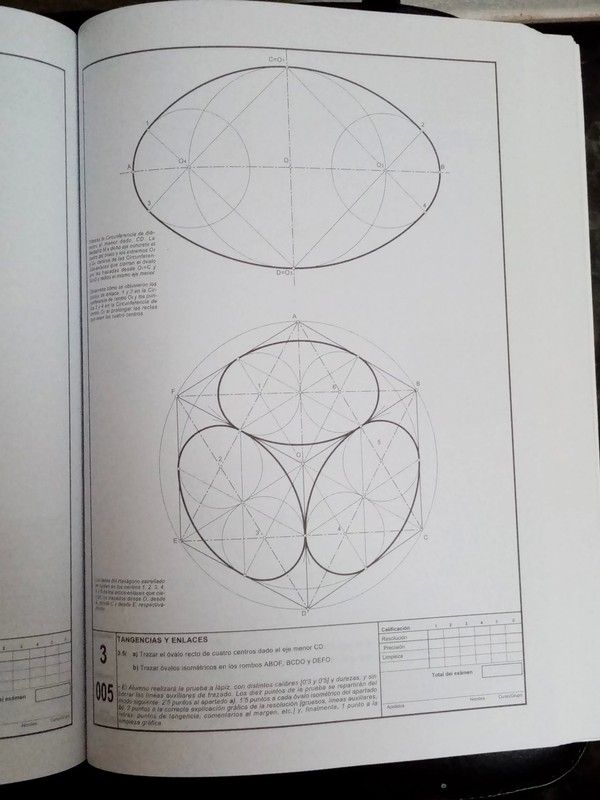 Un libro de bachillerato de dibujo técnico.