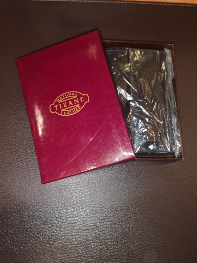 *NUEVO* CARTERA LLAVERO DE PIEL NATURAL