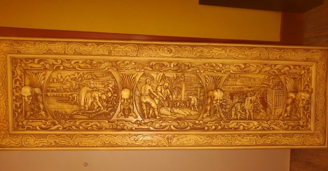 Cuadro madera perchero antigüedad