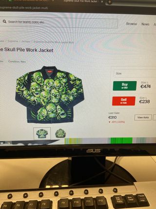 supreme skull pile work jacket