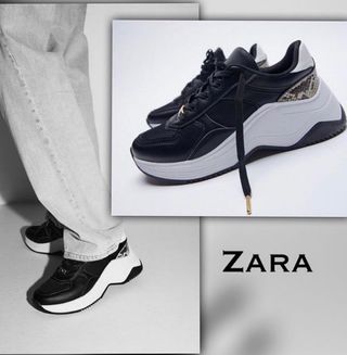 Zapatillas negras. Zara. de segunda mano por 14,99 EUR en Torrelodones en  WALLAPOP