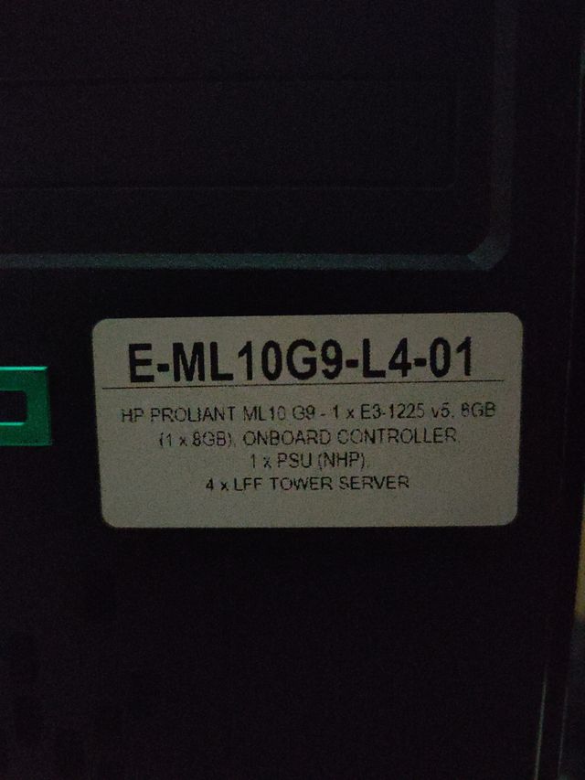 HP Proliant ML10 Gen9 E3-1225