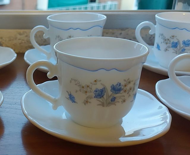 6 tazas MEDIANAS y platos. Vintage ARCOPAL