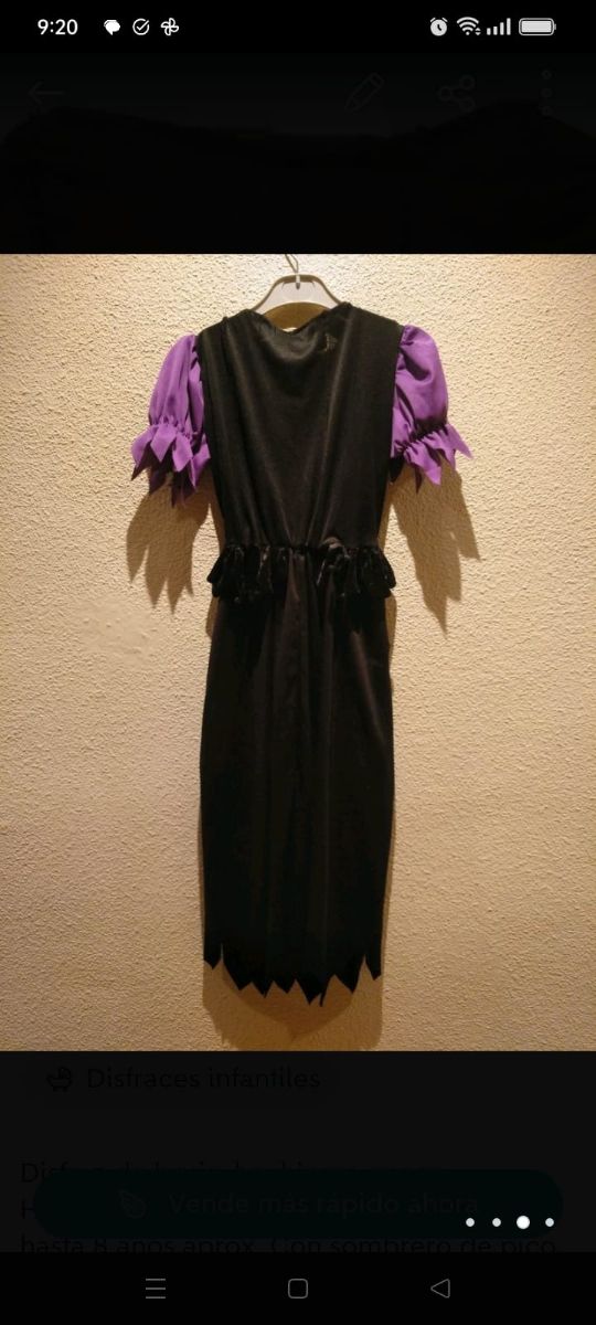 Disfraz bruja maga Halloween niña