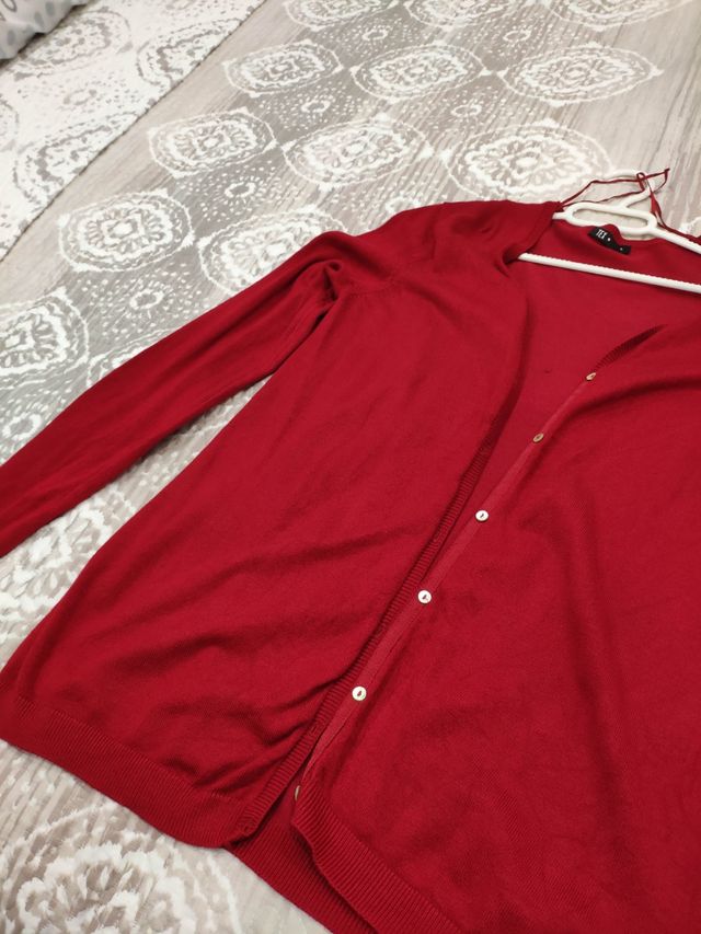 Chaqueta punto roja mujer talla L