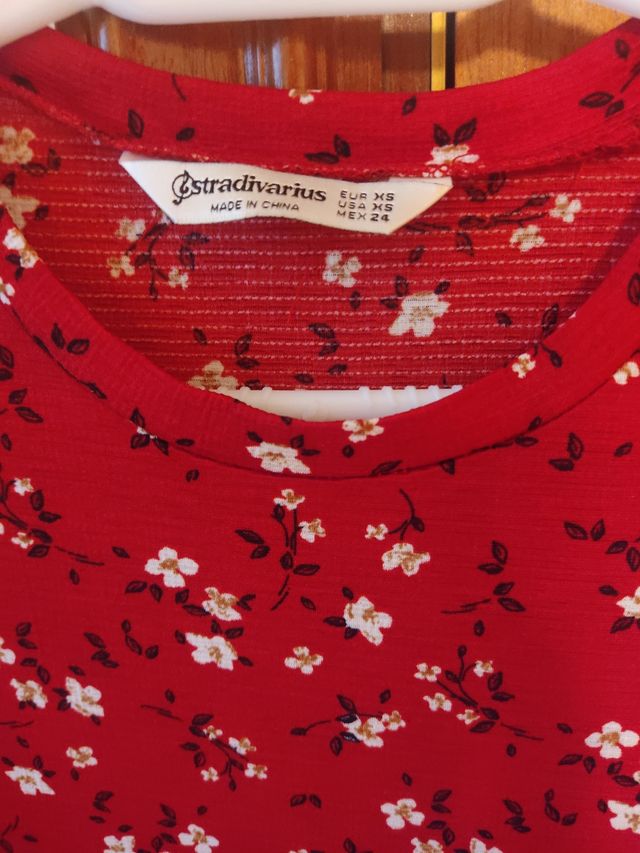 Vestido flores burdeos