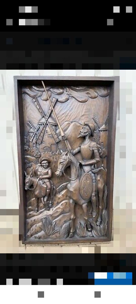 98 X 57 X 8 Cm Talla De Madera Antigua