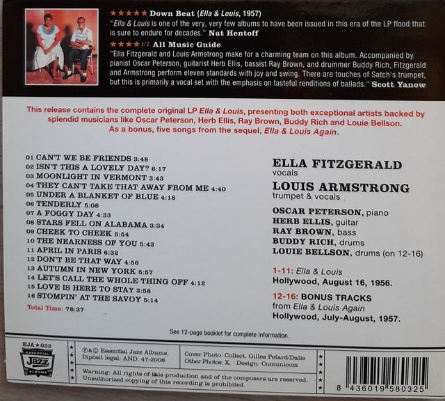 Cd ELLA & LOUIS. Ella Fitzgerald y Louis Armstrong