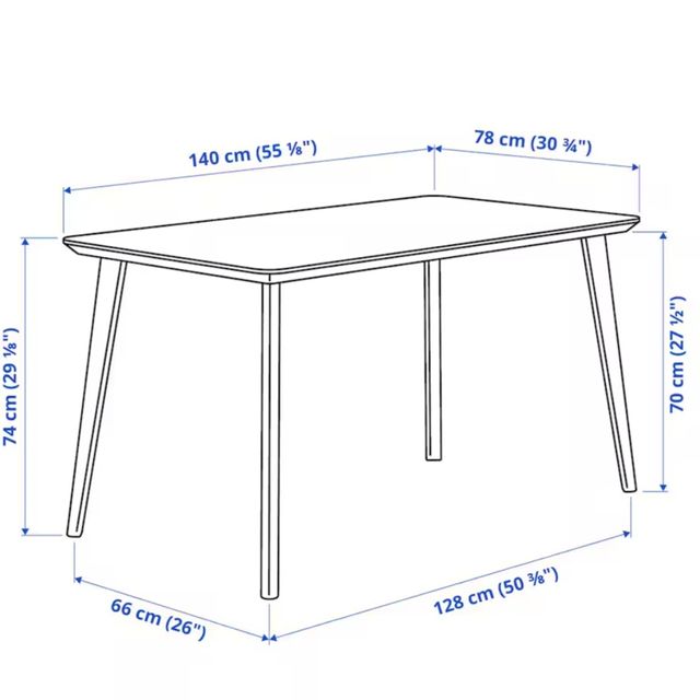 Conjunto mesa ikea modelo LISABO  + 4sillas