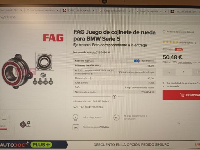 BUJE T  BMW E39 FAG 49/34