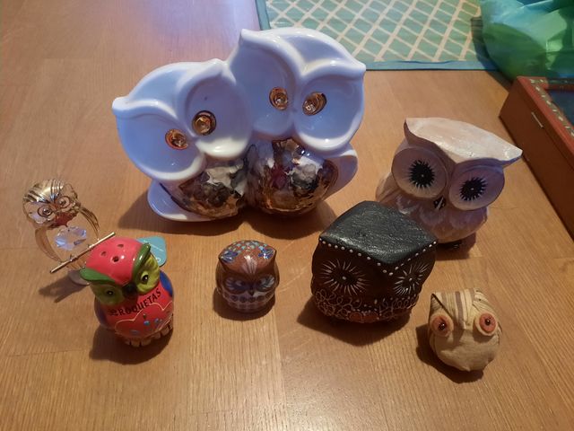 búhos madera tallada