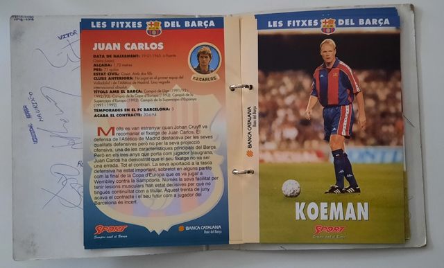 Album con fichas del Barça y firmas