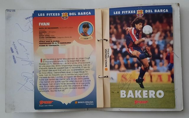 Album con fichas del Barça y firmas