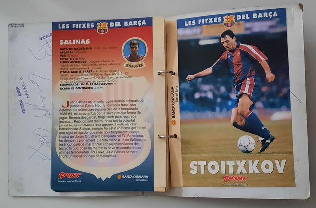 Album con fichas del Barça y firmas
