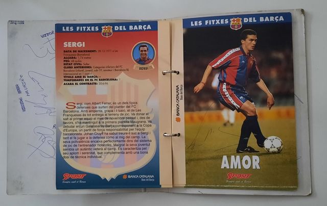 Album con fichas del Barça y firmas