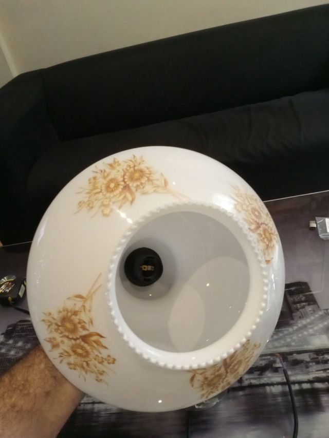 Lampara de techo , tulipa de cristal