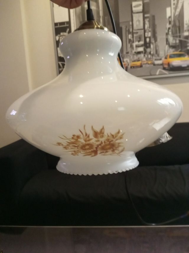 Lampara de techo , tulipa de cristal