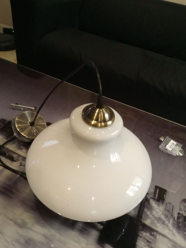 Lampara de techo , tulipa de cristal