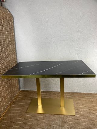Mesa marmol negro doble