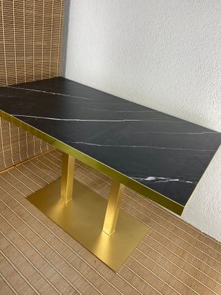 Mesa marmol negro doble