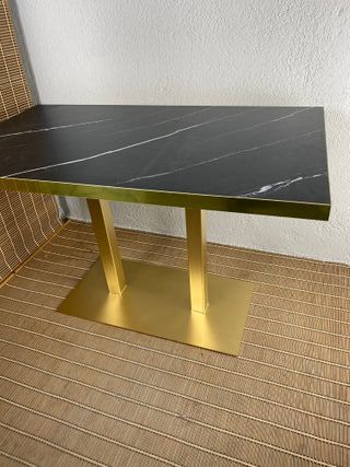 Mesa marmol negro doble