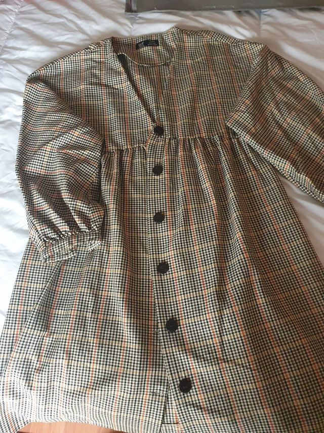 vestido tela príncipe de gales en tonos marrones