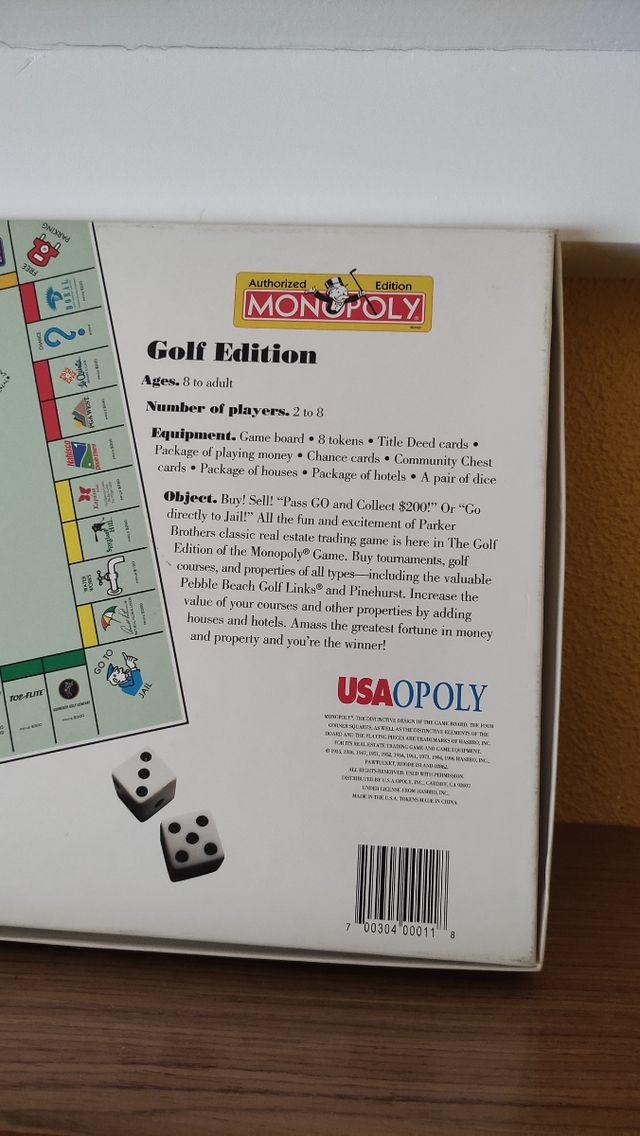 Monopoly edición golf