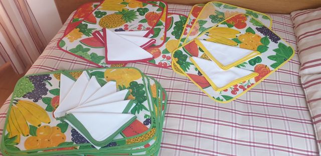 individuales de tela plastificada