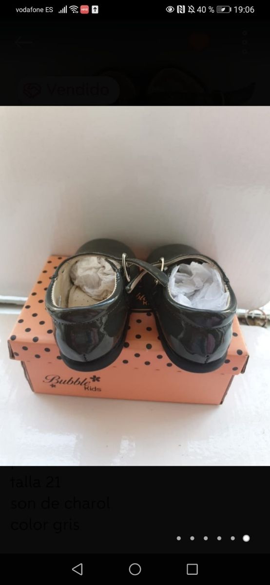 zapatos de piel n° 21  de charol  impecables