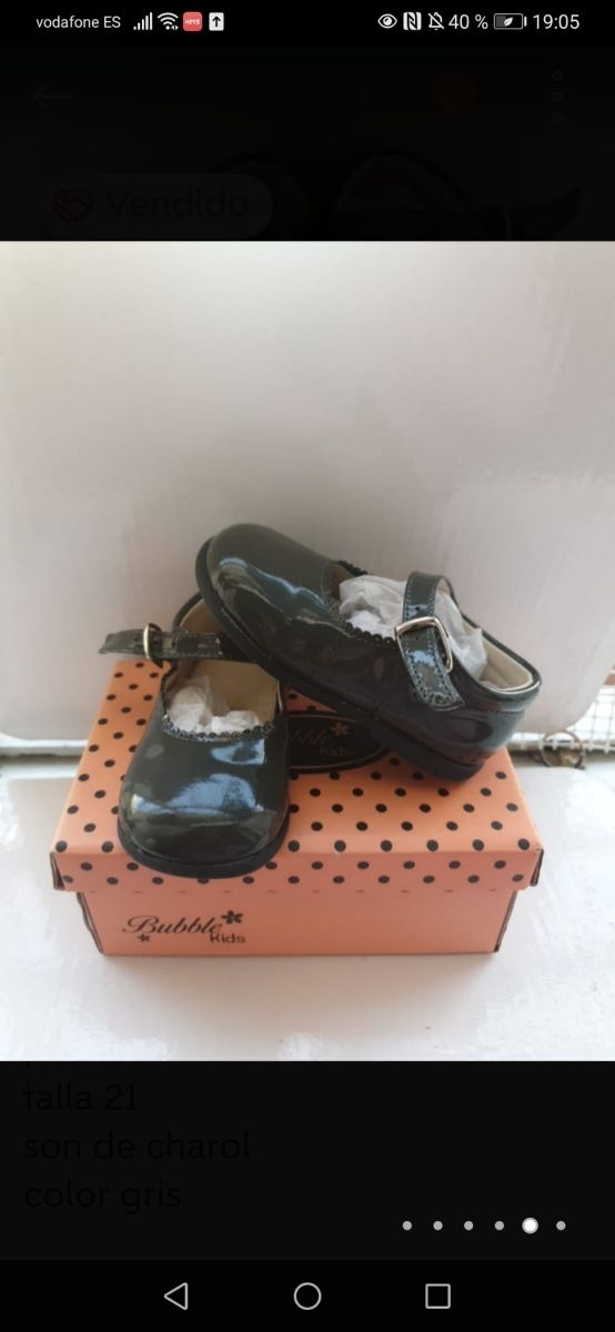 zapatos de piel n° 21  de charol  impecables