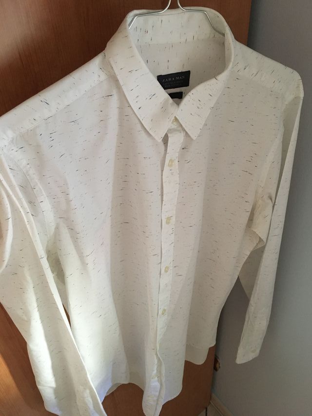 CAMICIA ZARA Slim Fit Uomo Man Taglia M Bianca