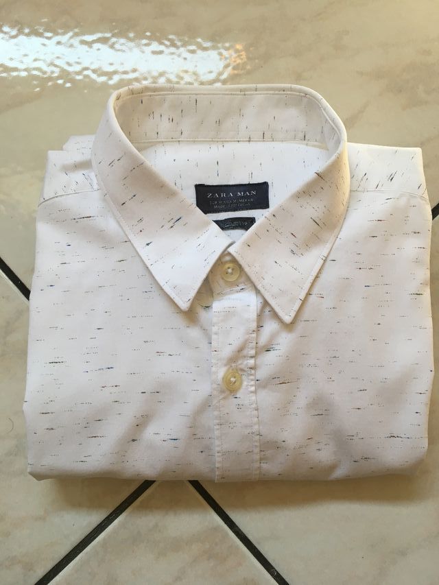 CAMICIA ZARA Slim Fit Uomo Man Taglia M Bianca