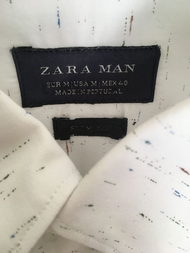 CAMICIA ZARA Slim Fit Uomo Man Taglia M Bianca