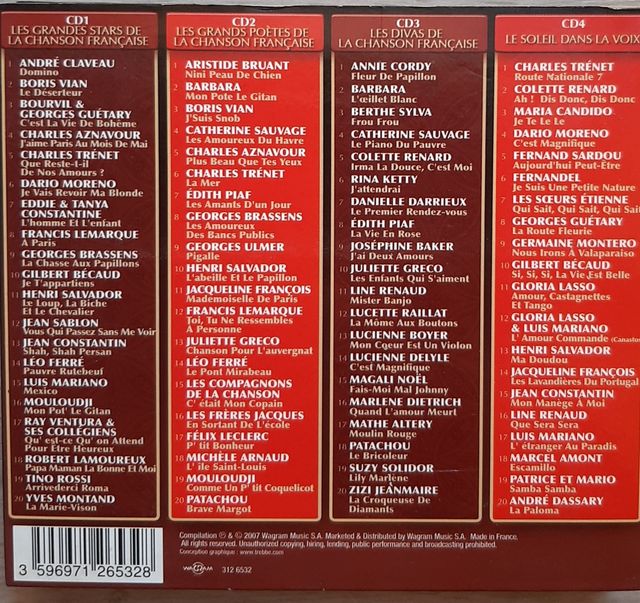 4 Cd CANCIÓN FRANCESA, LAS GRANDES VOCES