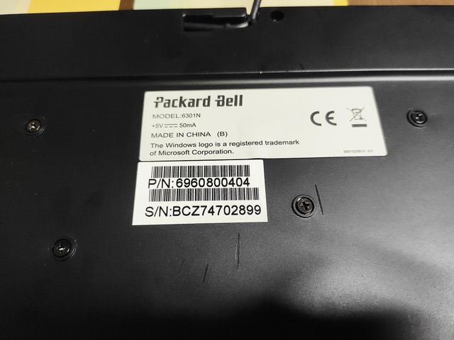 Teclado de ordenador Packard Bell 6301N