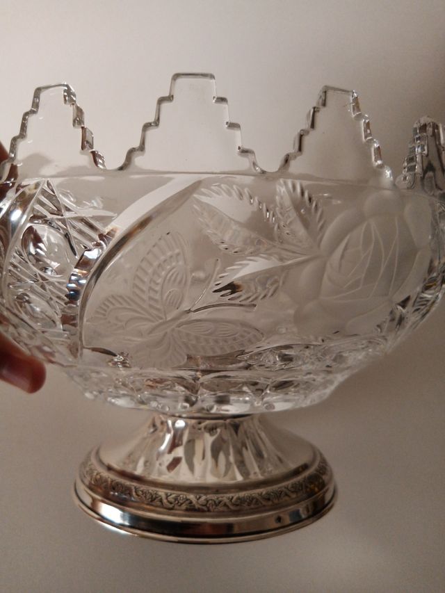 Vajilla antigua plata cristal