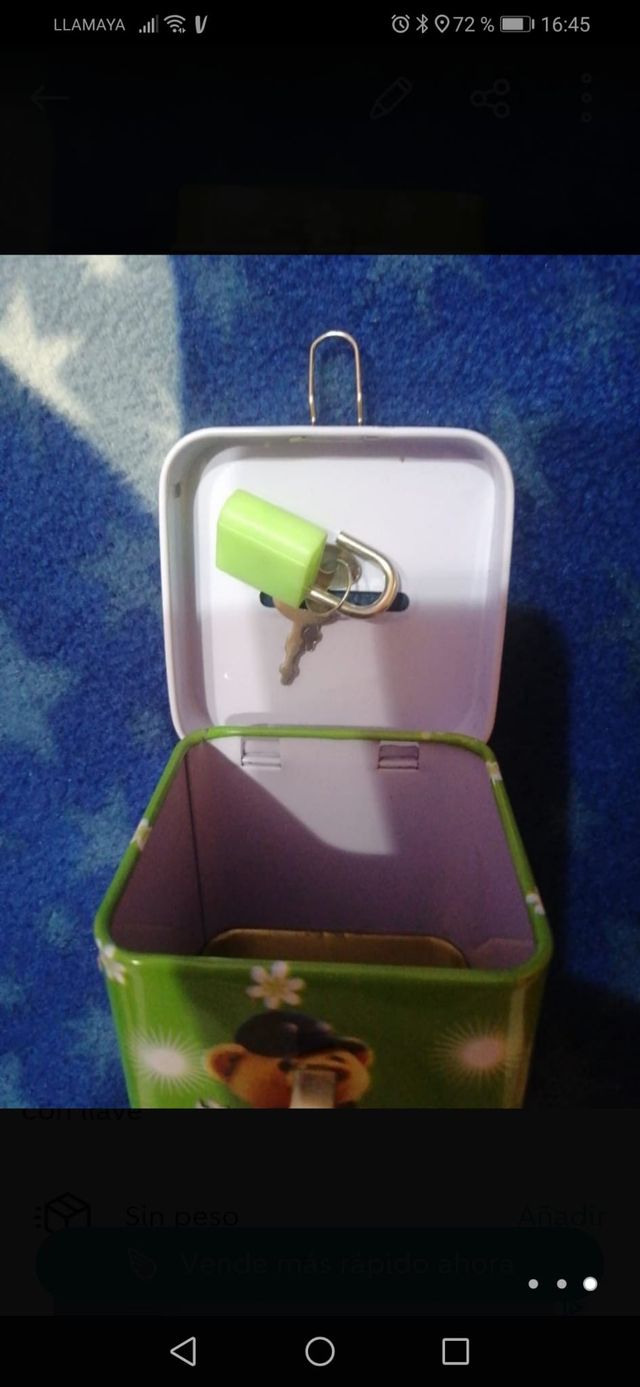 Caja metálica con llave pequeña 